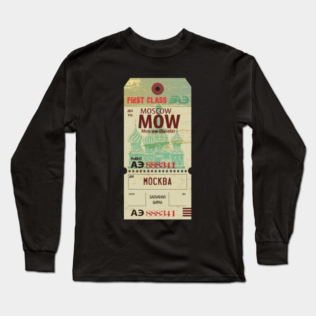 Mocow Russia luggage tag Long Sleeve T-Shirt by Travellers